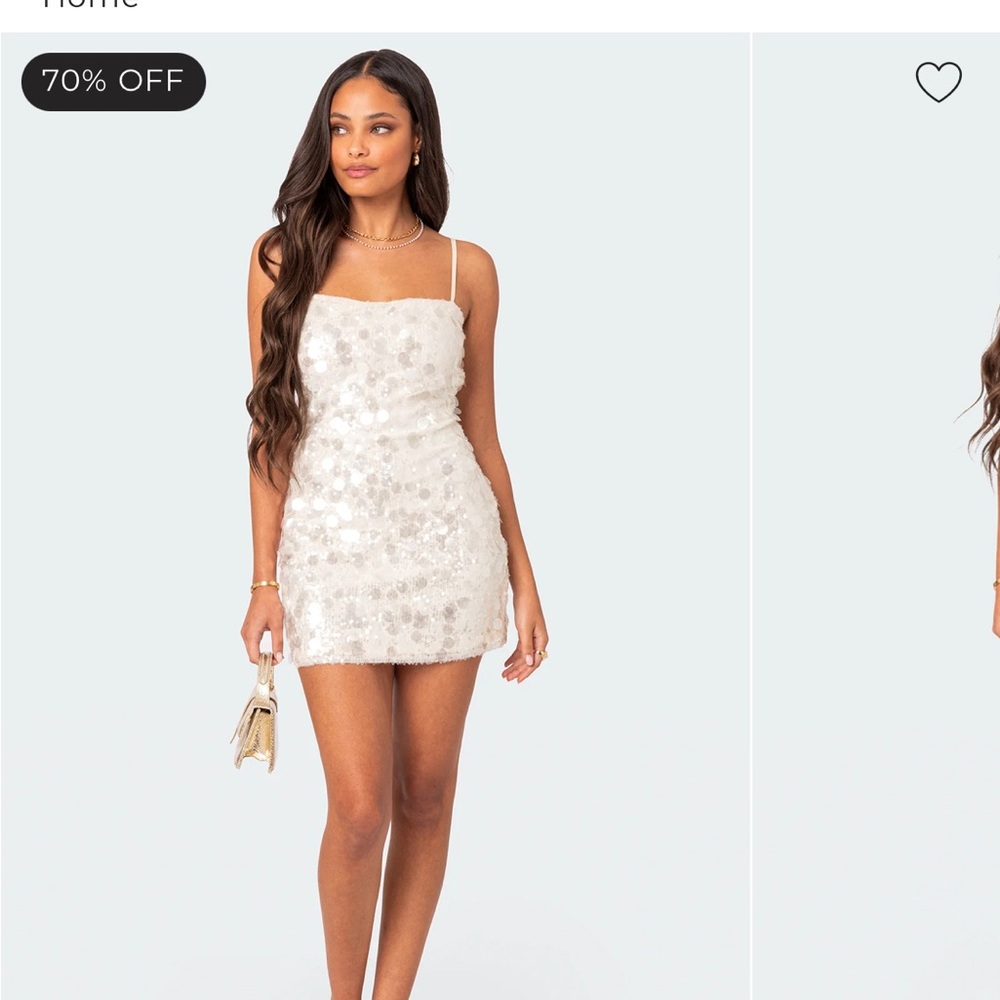 Elegant White Sequin Dress